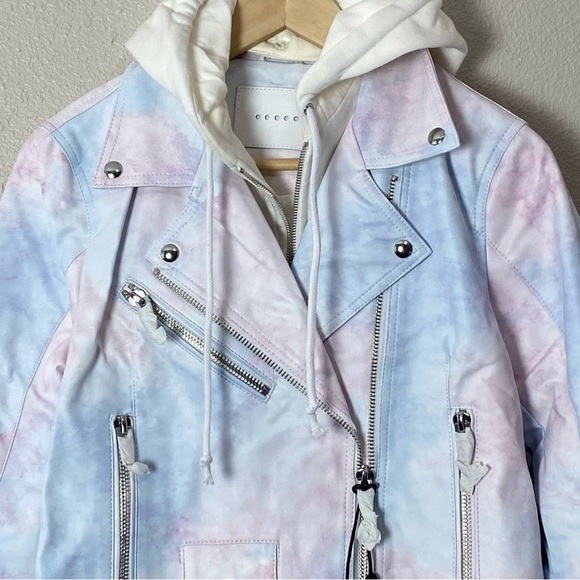 BLANK NYC Tie-Dye Faux Leather Moto with Removable Hood - Picture 8 of 16